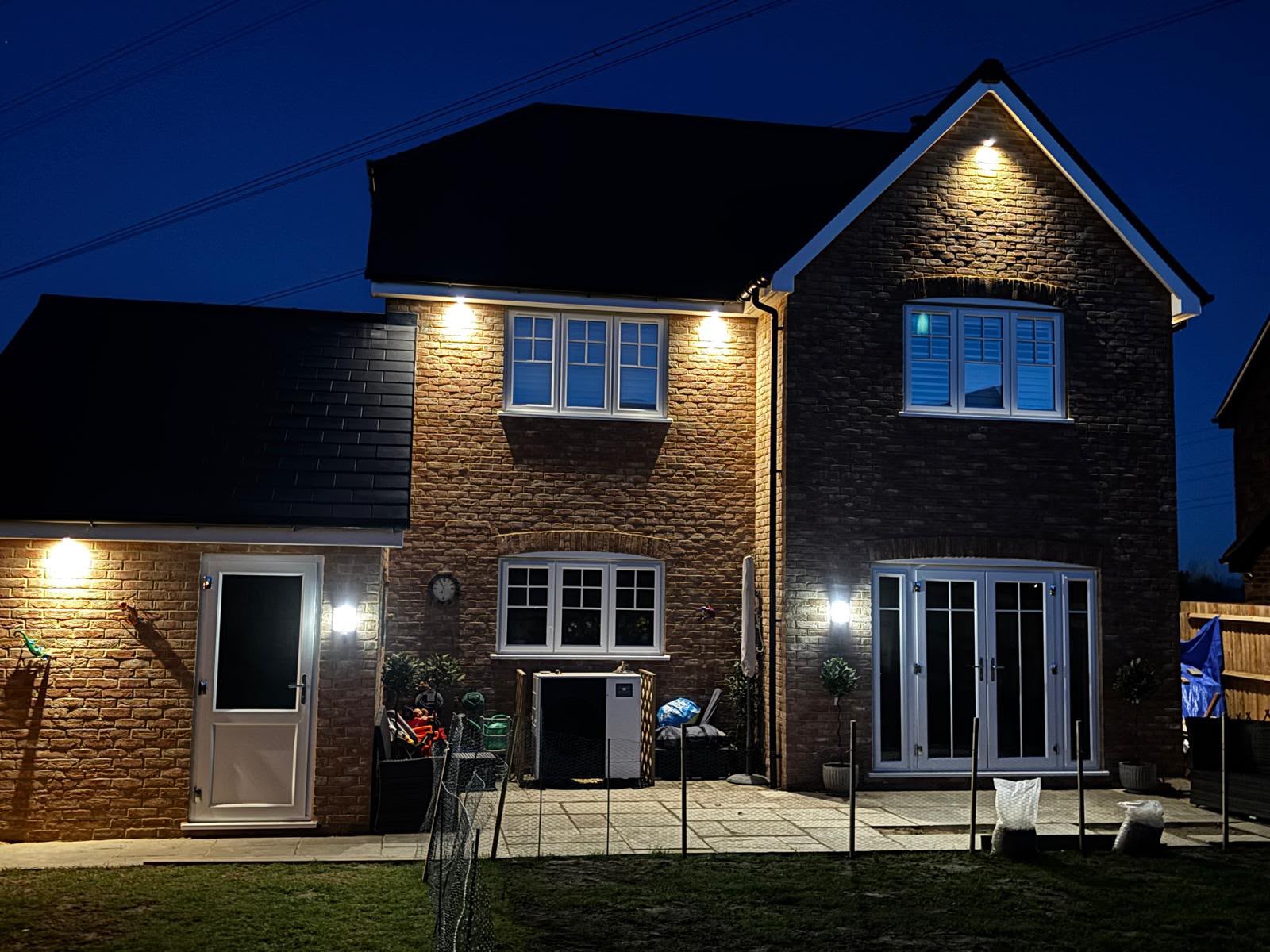 External lighting installation. New downlights installed from smart switching controls - Sittingbourne, Kent